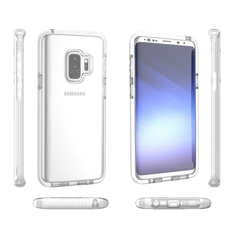 Transparent Flexible TPU Mobile Cover for Samsung Galaxy S9 - White-7