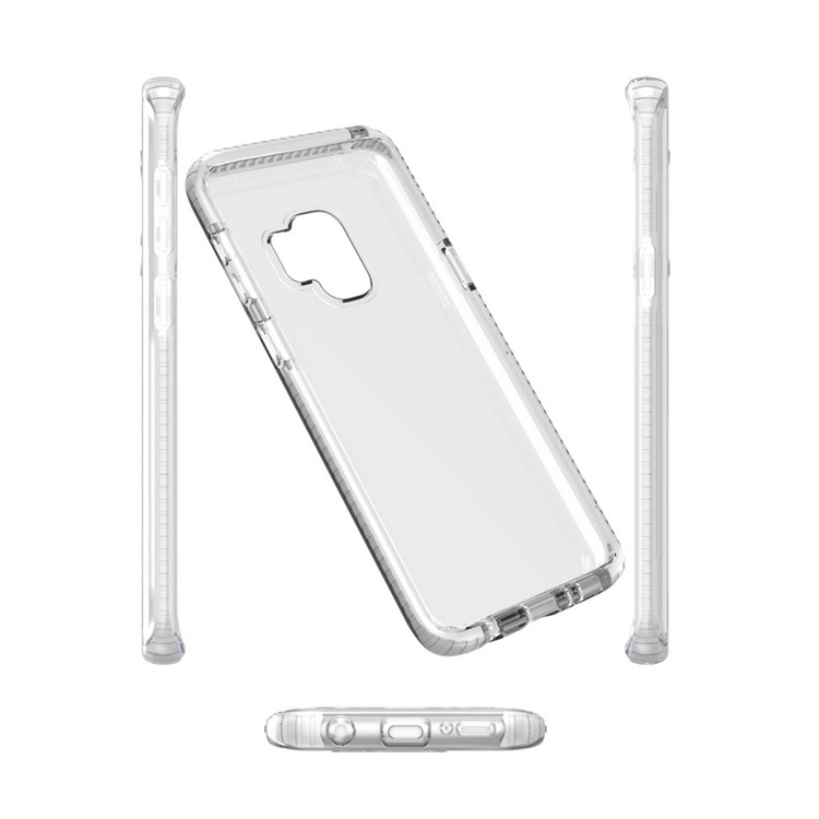 Transparent Flexible TPU Mobile Cover for Samsung Galaxy S9 - White-8