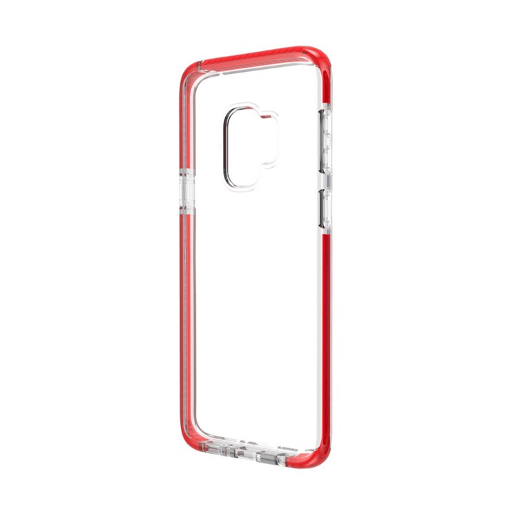 Transparent Flexible TPU Mobile Case for Samsung Galaxy S9 - Red-4