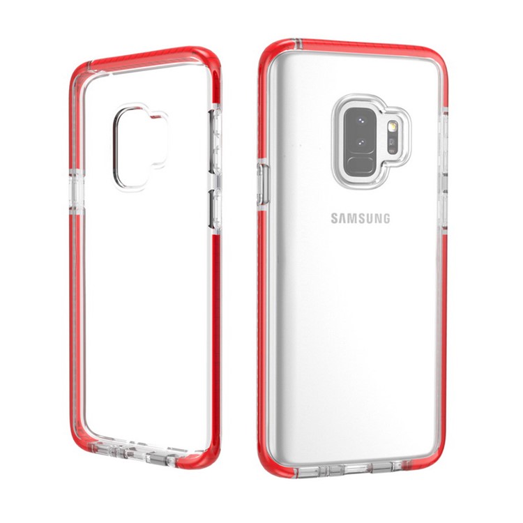 Transparent Flexible TPU Mobile Case for Samsung Galaxy S9 - Red-5