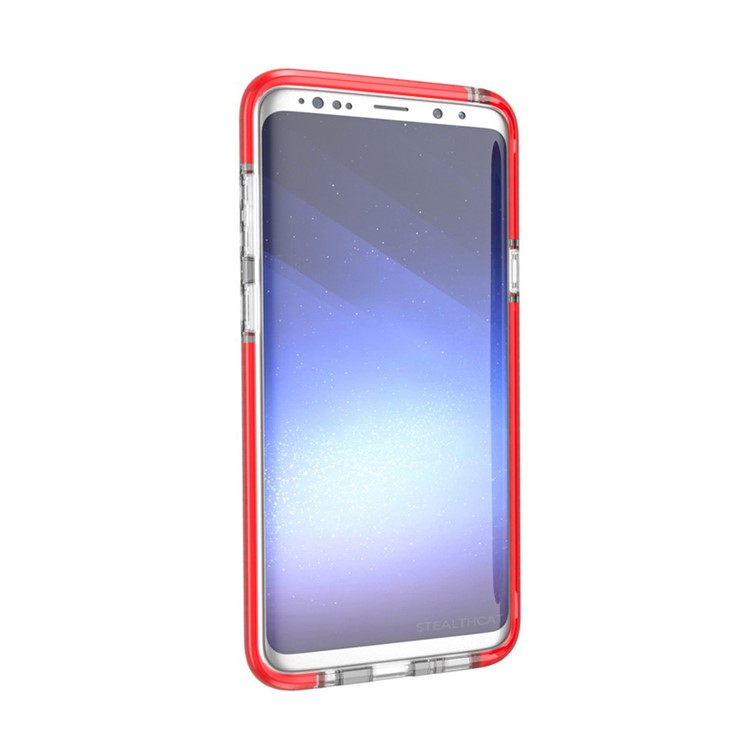 Transparent Flexible TPU Mobile Case for Samsung Galaxy S9 - Red-7