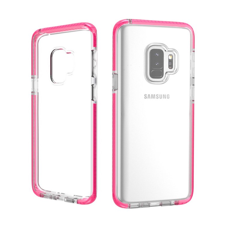 Transparent TPU Back Case Protector for Samsung Galaxy S9 - Rose-5