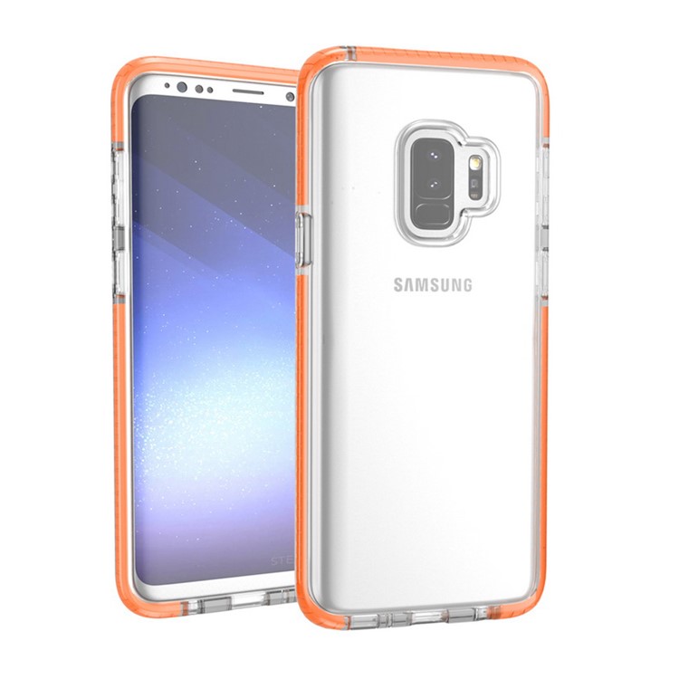 Transparent TPU Back Cover Protector for Samsung Galaxy S9 - Orange-2