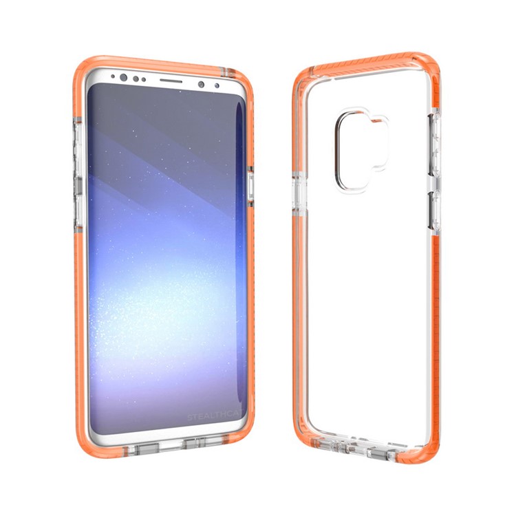 Transparent TPU Back Cover Protector for Samsung Galaxy S9 - Orange-3