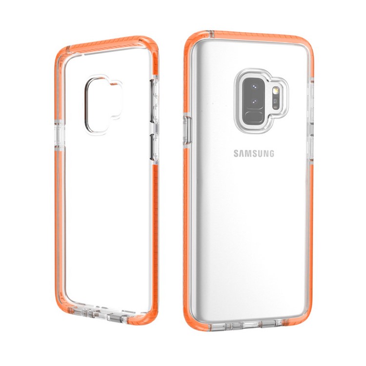 Transparent TPU Back Cover Protector for Samsung Galaxy S9 - Orange-5