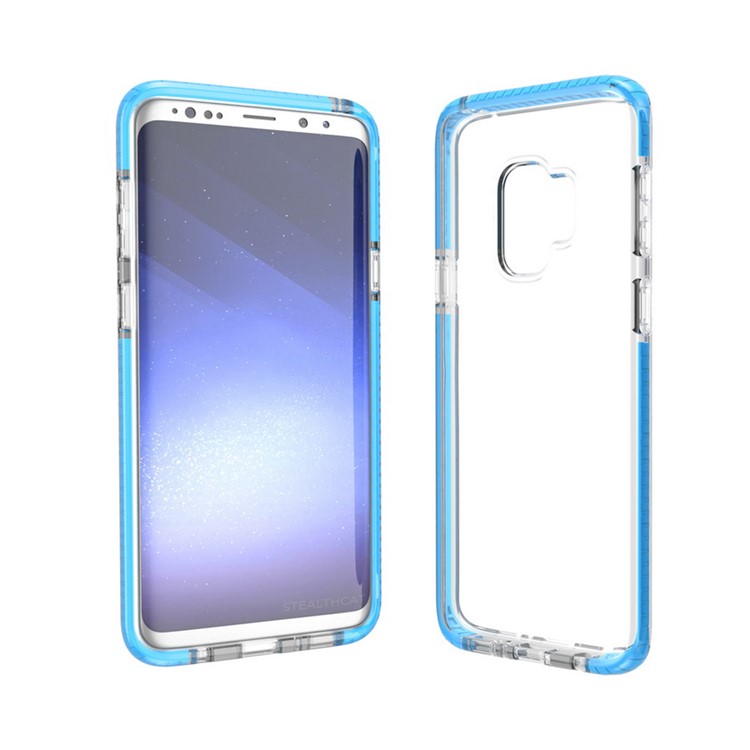 Transparent TPU Soft Case Accessory for Samsung Galaxy S9 - Blue-3