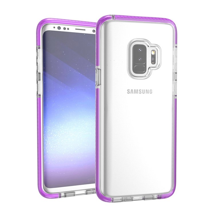 Transparent TPU Flexible Mobile Phone Cover for Samsung Galaxy S9 - Purple-2