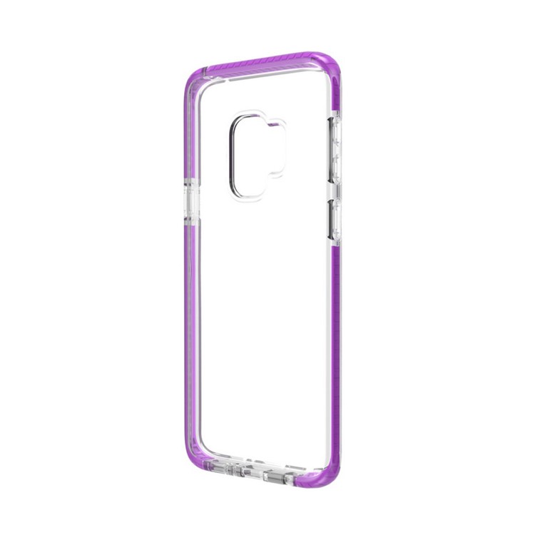 Transparent TPU Flexible Mobile Phone Cover for Samsung Galaxy S9 - Purple-4