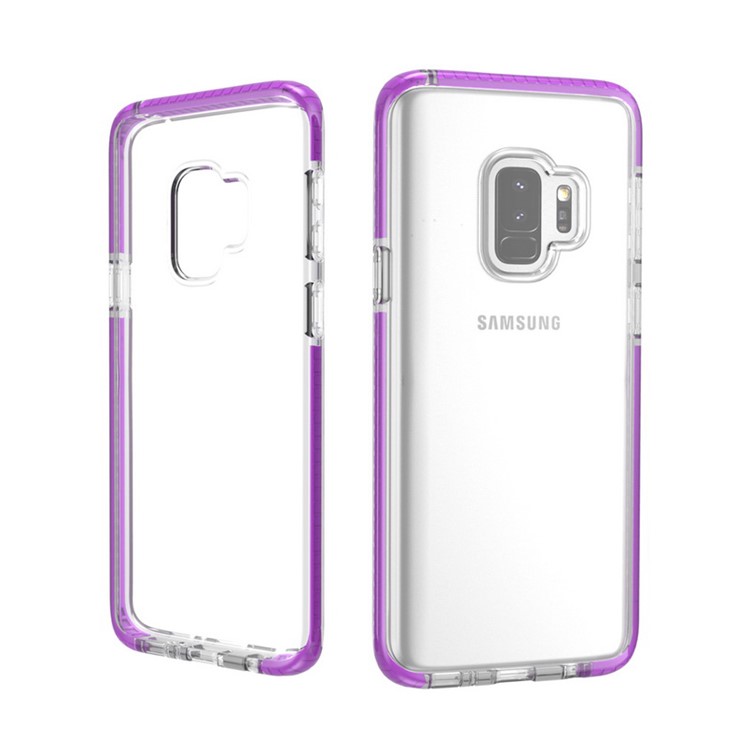 Transparent TPU Flexible Mobile Phone Cover for Samsung Galaxy S9 - Purple-5