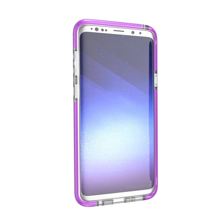 Transparent TPU Flexible Mobile Phone Cover for Samsung Galaxy S9 - Purple-8
