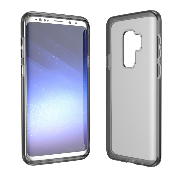 Transparent TPU Protector Back Case for Samsung Galaxy S9 Plus - All Black-2