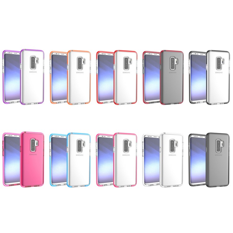 Transparent TPU Protector Back Case for Samsung Galaxy S9 Plus - All Black-8