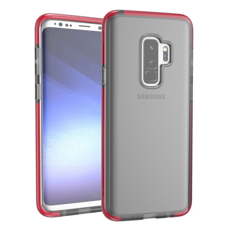 Transparent TPU Back Phone Cover for Samsung Galaxy S9 Plus G965 - Black/Red-4