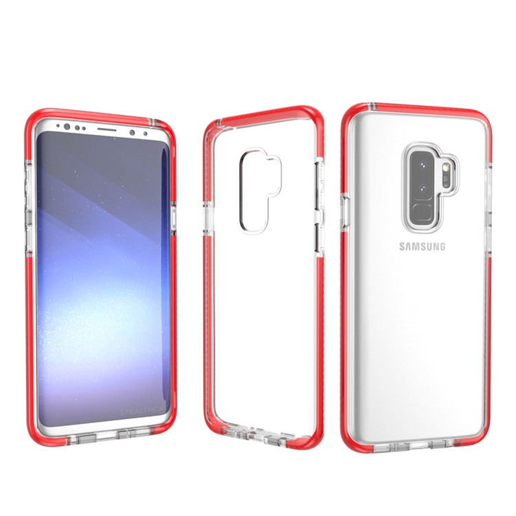 Transparent TPU Cell Phone Case Accessory for Samsung Galaxy S9 Plus G965 - Red-1
