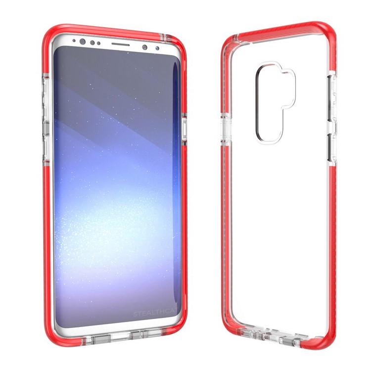 Transparent TPU Cell Phone Case Accessory for Samsung Galaxy S9 Plus G965 - Red-2