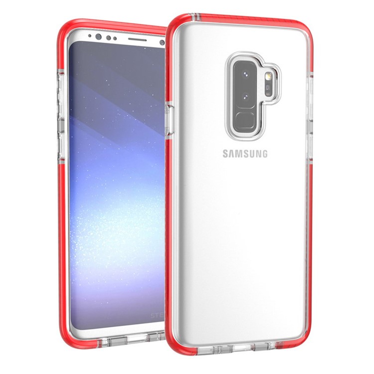 Transparent TPU Cell Phone Case Accessory for Samsung Galaxy S9 Plus G965 - Red-4