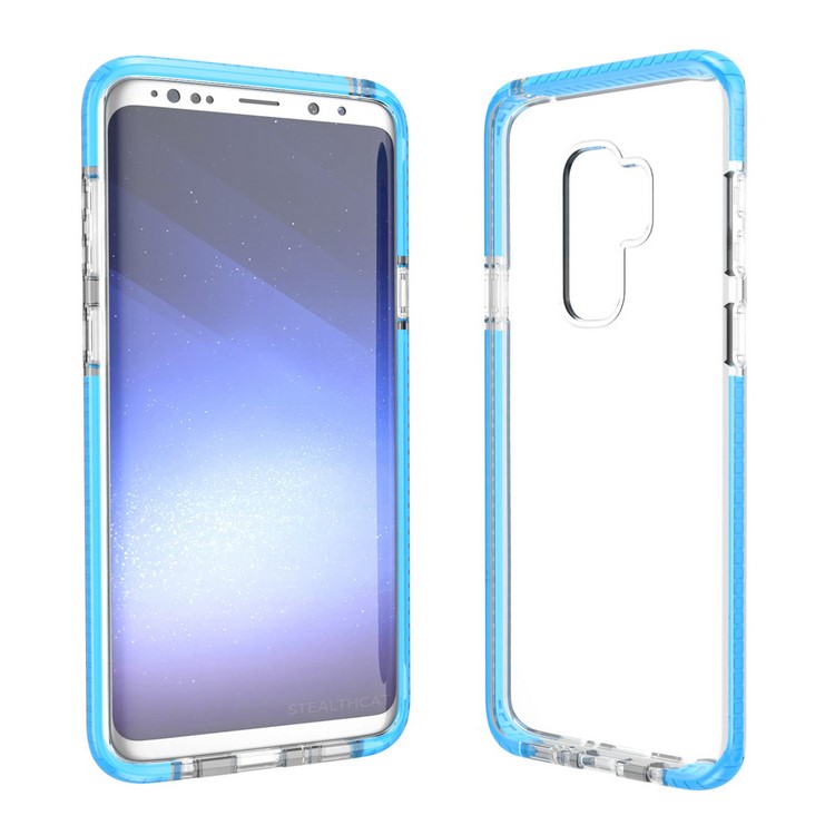 Transparent TPU Protective Cover Case for Samsung Galaxy S9 Plus G965 - Blue-2