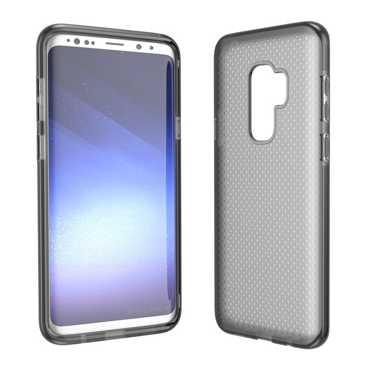 Seamless Dots Gel TPU Cover Case for Samsung Galaxy S9 Plus - All Black-2