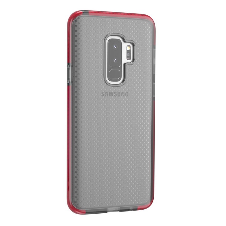 Seamless Dots Gel TPU Back Case for Samsung Galaxy S9 Plus G965 - Black/Red-5