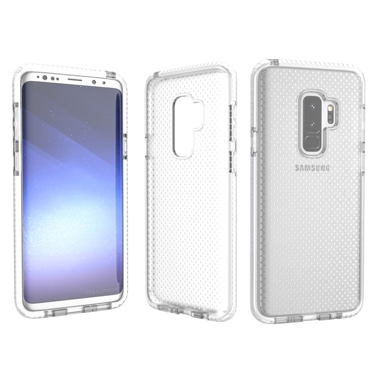Seamless Dots Gel TPU Mobile Phone Case for Samsung Galaxy S9 Plus G965 - White-1