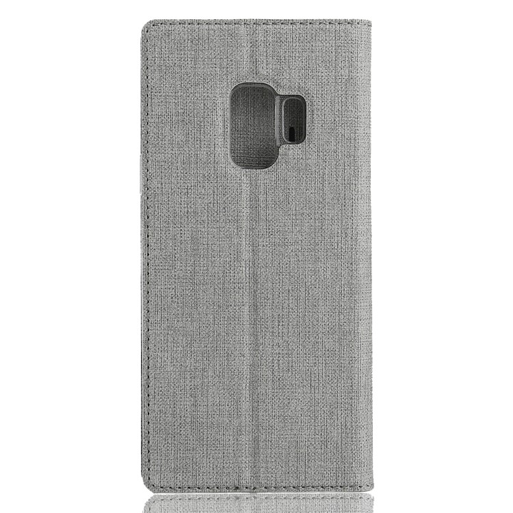 VILI DMX Cross Texture Card Holder Leather Stand Cover for Samsung Galaxy S9 G960 - Grey-3