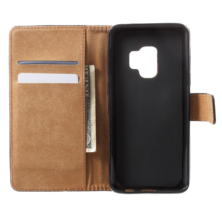 Wallet Leather Stand Case for Samsung Galaxy S9 - Black-5
