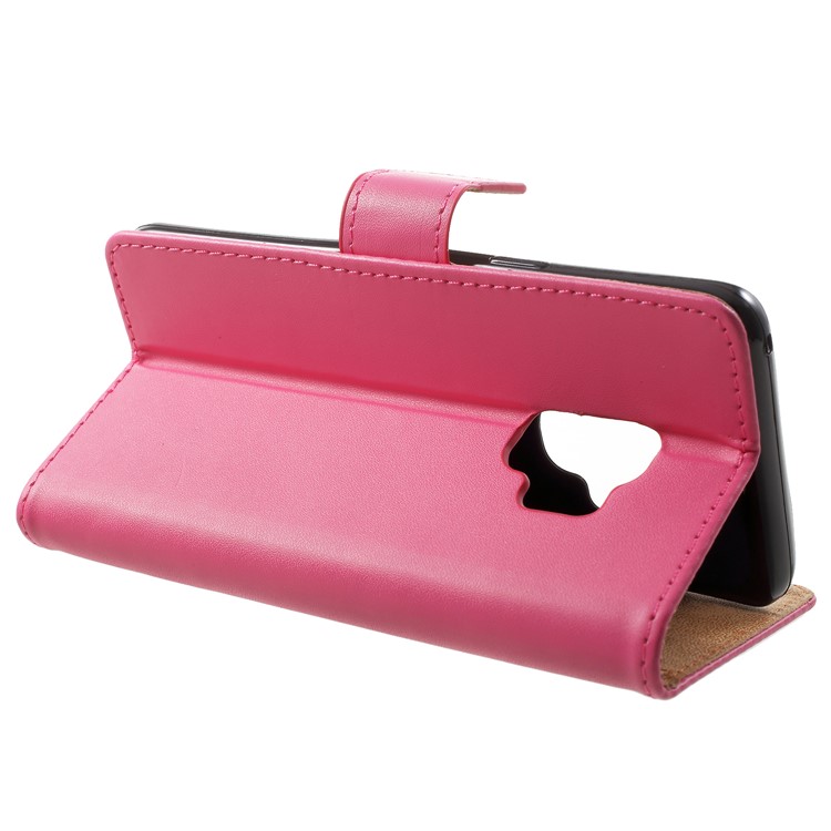 Wallet Leather Stand Shell for Samsung Galaxy S9 - Rose-4