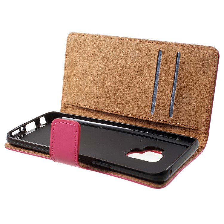 Wallet Leather Stand Shell for Samsung Galaxy S9 - Rose-5