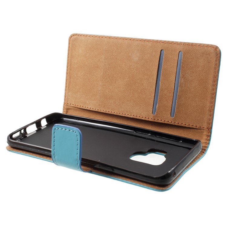 Wallet Leather Stand Casing for Samsung Galaxy S9 - Blue-5