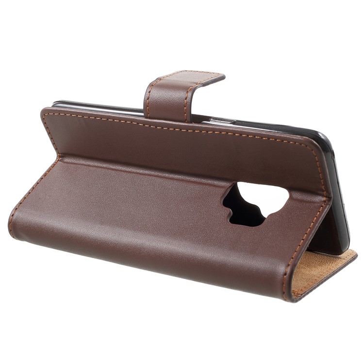 Wallet Leather Stand Mobile Phone Case for Samsung Galaxy S9 - Coffee-4