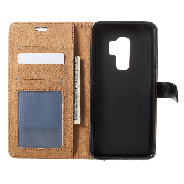 Metal Buckle Leather Wallet Case for Samsung Galaxy S9 Plus - Black-5