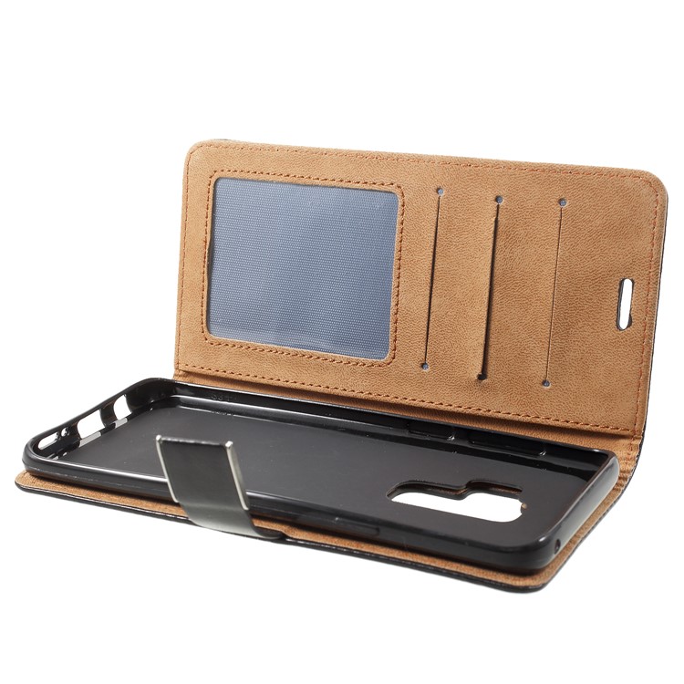 Metal Buckle Leather Wallet Case for Samsung Galaxy S9 Plus - Black-6