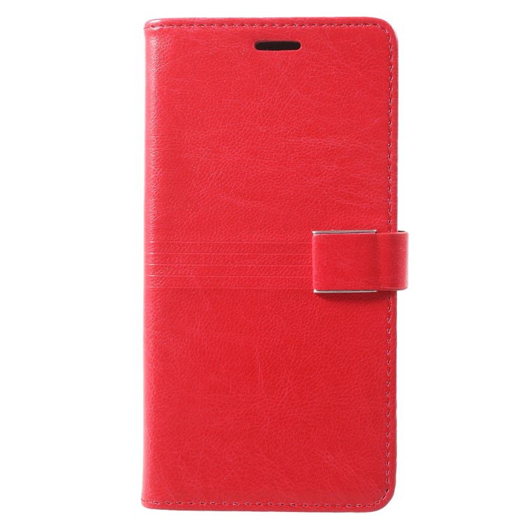 Metal Buckle Leather Wallet Cover for Samsung Galaxy S9 Plus - Red-1