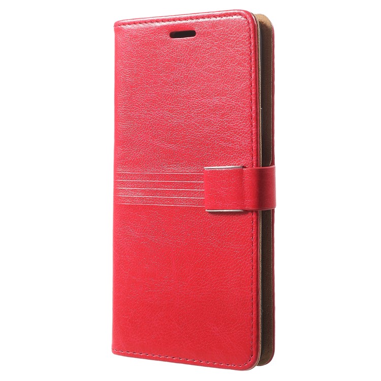 Metal Buckle Leather Wallet Cover for Samsung Galaxy S9 Plus - Red-2