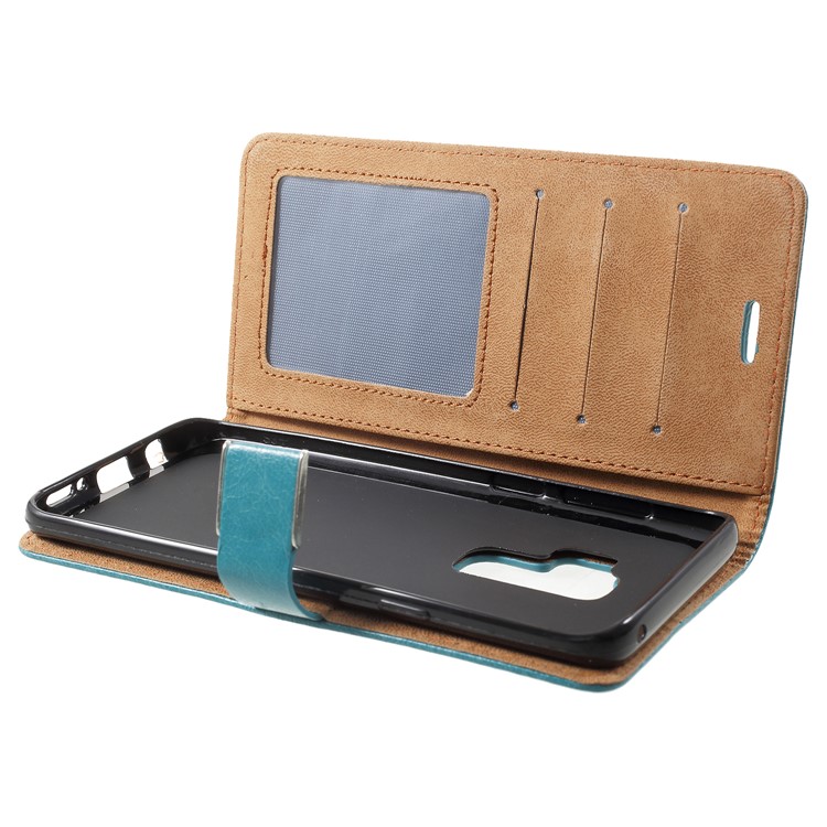 Metal Buckle Leather Wallet Shell for Samsung Galaxy S9 Plus - Blue-5