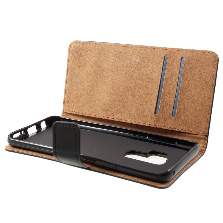 Wallet Leather Stand Case for Samsung Galaxy S9 Plus - Black-6