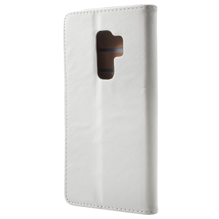 Wallet Leather Stand Cover for Samsung Galaxy S9 Plus - White-3