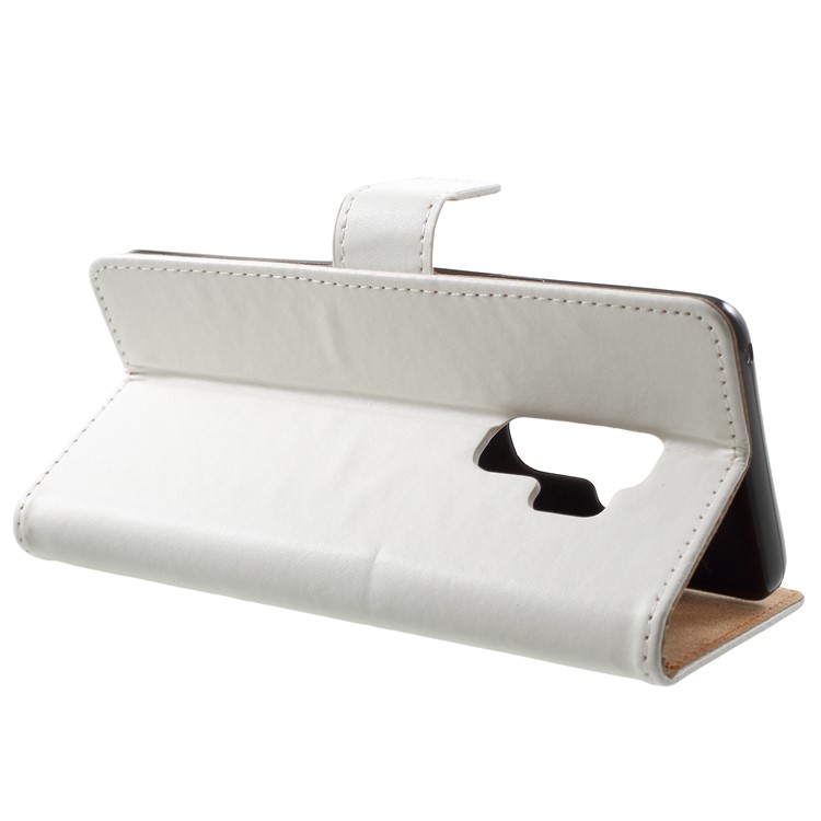 Wallet Leather Stand Cover for Samsung Galaxy S9 Plus - White-4