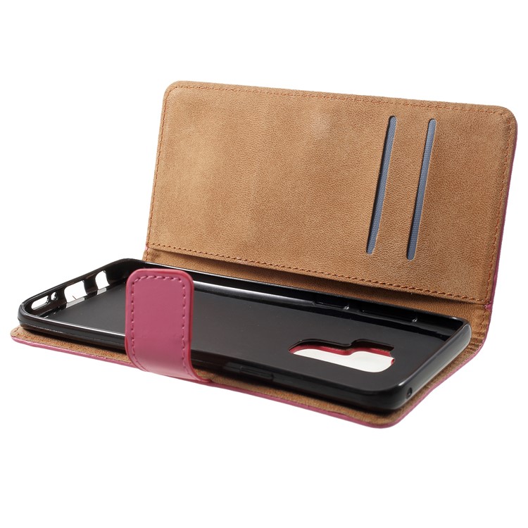 Wallet Leather Stand Shell for Samsung Galaxy S9 Plus - Rose-5