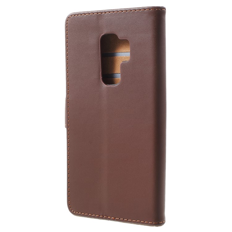 Wallet Leather Stand Mobile Phone Case for Samsung Galaxy S9+ - Coffee-3