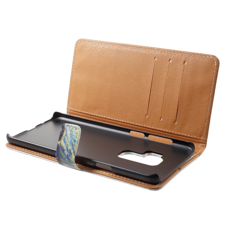 Pattern Printing Leather Wallet Stand Mobile Phone Case for Samsung Galaxy S9 Plus - The Starry Night-5