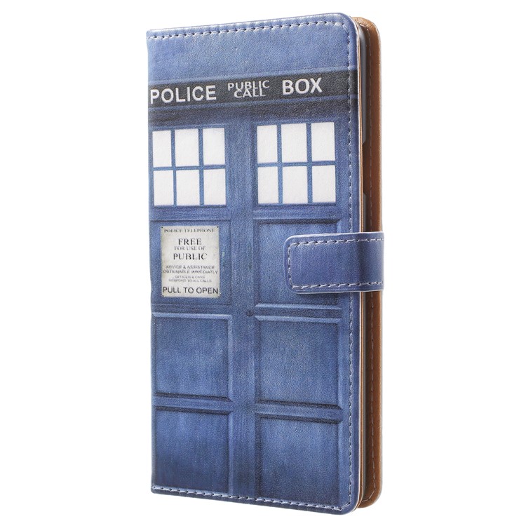 Pattern Printing Leather Wallet Stand Cell Phone Case for Samsung Galaxy S9 Plus - Public Police Call Box-2