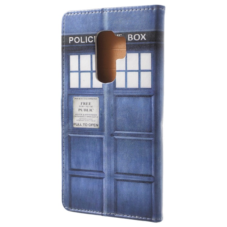 Pattern Printing Leather Wallet Stand Cell Phone Case for Samsung Galaxy S9 Plus - Public Police Call Box-3