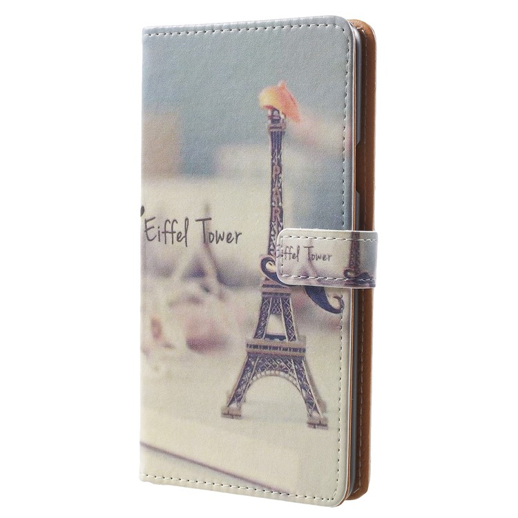 Pattern Printing Leather Wallet Stand Cell Phone Cover for Samsung Galaxy S9 Plus - Eiffel Tower-2