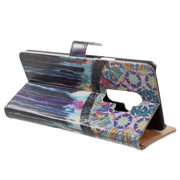 Pattern Printing Leather Wallet Stand Mobile Phone Shell for Samsung Galaxy S9 Plus - Dream Catcher-4