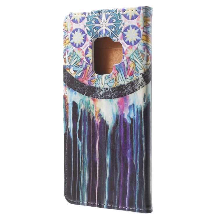 Pattern Printing Leather Wallet Stand Cover for Samsung Galaxy S9 - Dream Catcher-3
