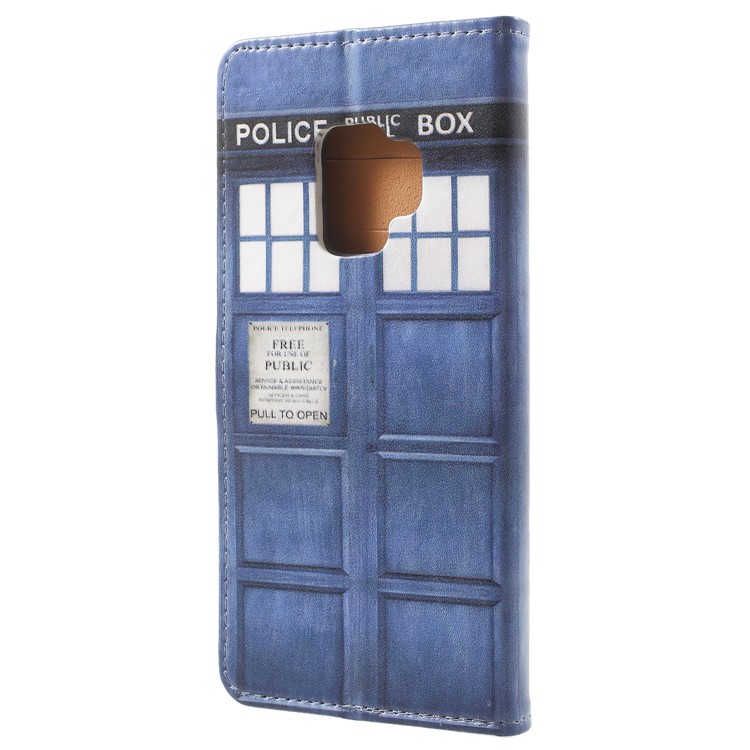 Pattern Printing Leather Wallet Stand Cell Phone Case for Samsung Galaxy S9 - Public Police Call Box-3
