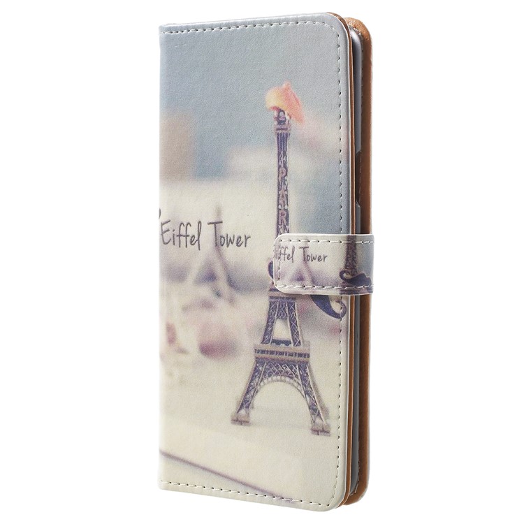 Pattern Printing Leather Wallet Stand Cell Phone Cover for Samsung Galaxy S9 - Eiffel Tower-2