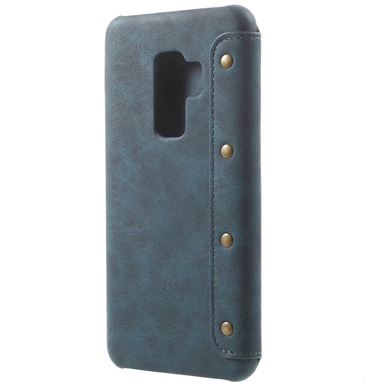 Flip PU Leather Wallet Mobile Casing for Samsung Galaxy S9 Plus - Blue-3