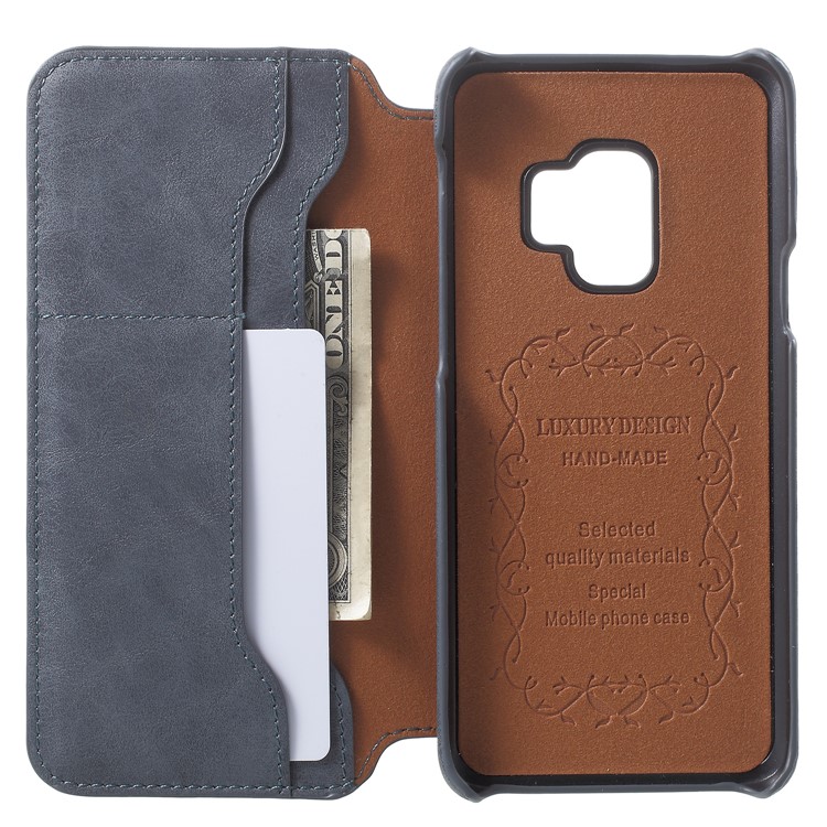 Flip Wallet PU Leather Case for Samsung Galaxy S9 - Grey-5